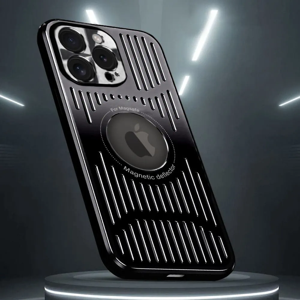 Etui do iPhone 15 Pro Metal Defender z osłoną aparatu, metalowe z widocznym logo, czarne