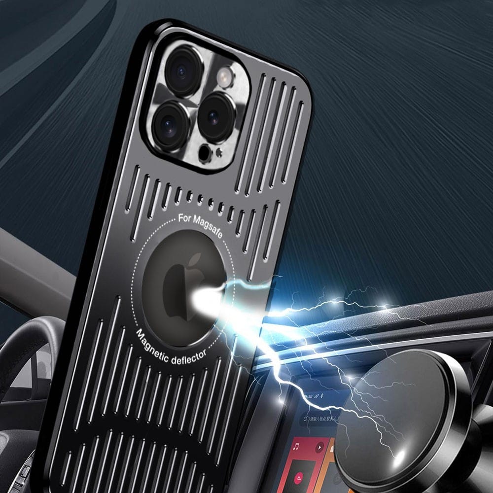 Etui do iPhone 15 Pro Metal Defender z osłoną aparatu, metalowe z widocznym logo, czarne