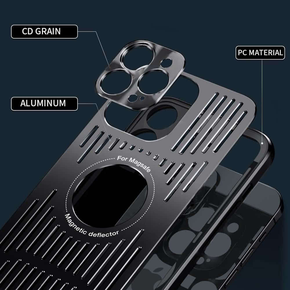 Etui do iPhone 15 Pro Metal Defender z osłoną aparatu, metalowe z widocznym logo, czarne