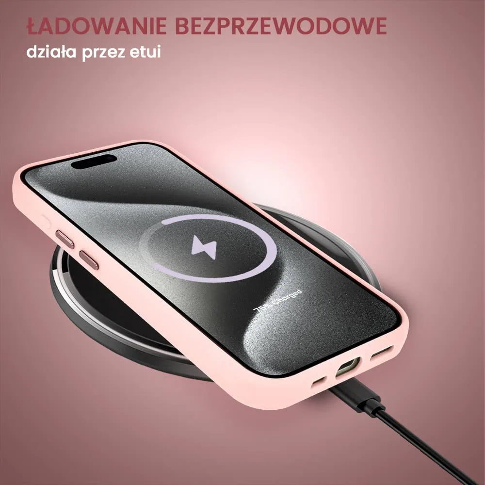 Etui do iPhone 15 Pro Max Arctic Stand, półprzeźroczyste, z osłoną aparatu i podstawką, różowe