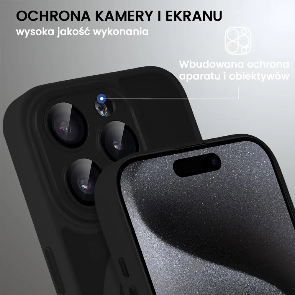 Etui do iPhone 15 Pro Max Color Flush z Magsafe, z osłoną aparatu, czarne