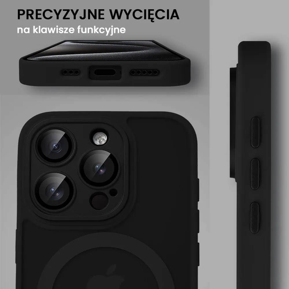 Etui do iPhone 15 Pro Max Color Flush z Magsafe, z osłoną aparatu, czarne