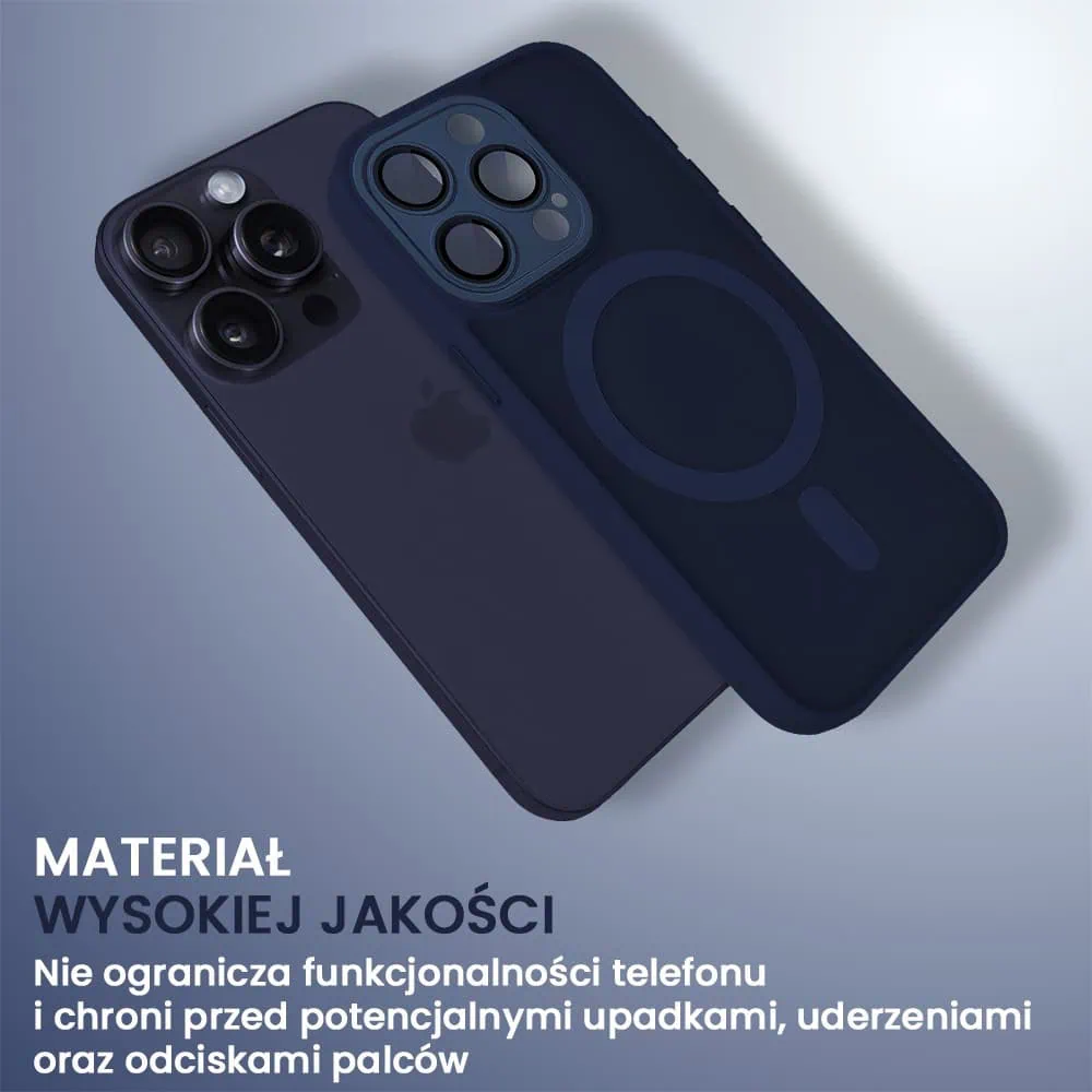 Etui do iPhone 15 Pro Color Flush z Magsafe, z osłoną aparatu, granatowe