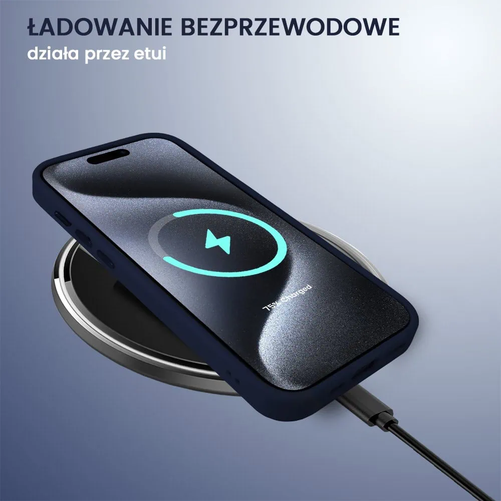 Etui do iPhone 15 Pro Color Flush z Magsafe, z osłoną aparatu, granatowe