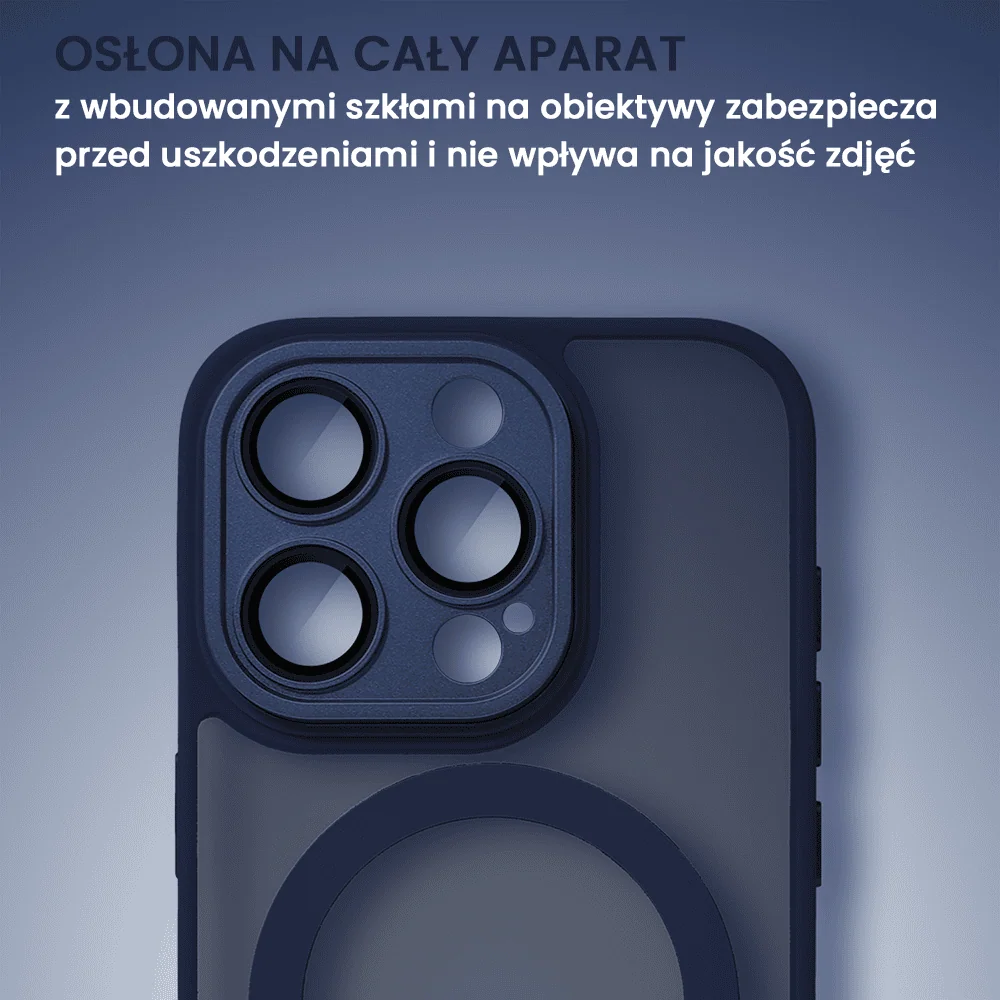 Etui do iPhone 15 Pro Color Flush z Magsafe, z osłoną aparatu, granatowe