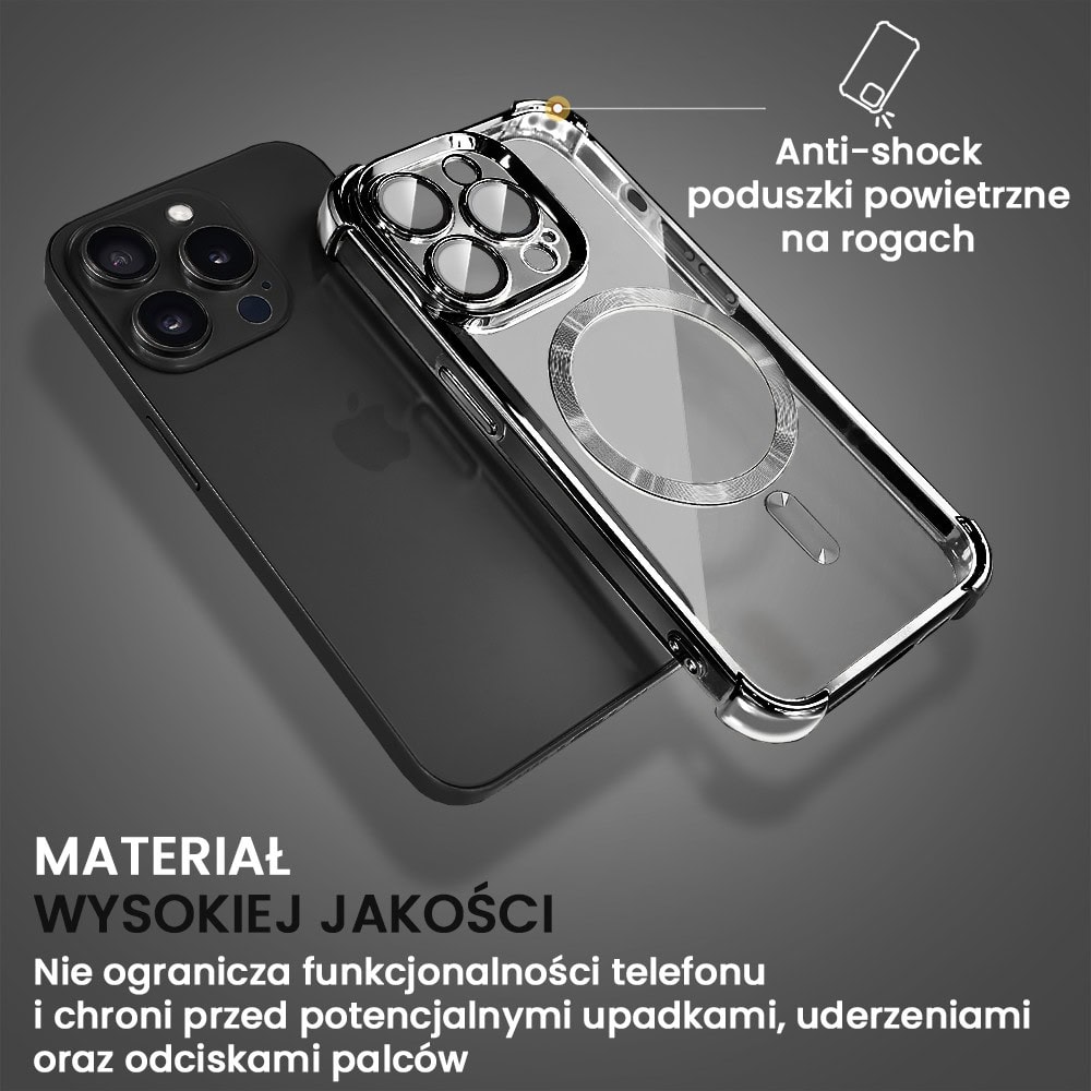 Etui do iPhone 15 Pro Magsafe Luxury Anti-Shock Lens Protect, czarne (OUTLET)