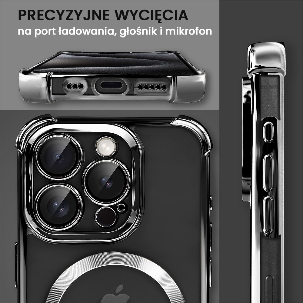 Etui do iPhone 15 Pro Magsafe Luxury Anti-Shock Lens Protect, czarne (OUTLET)