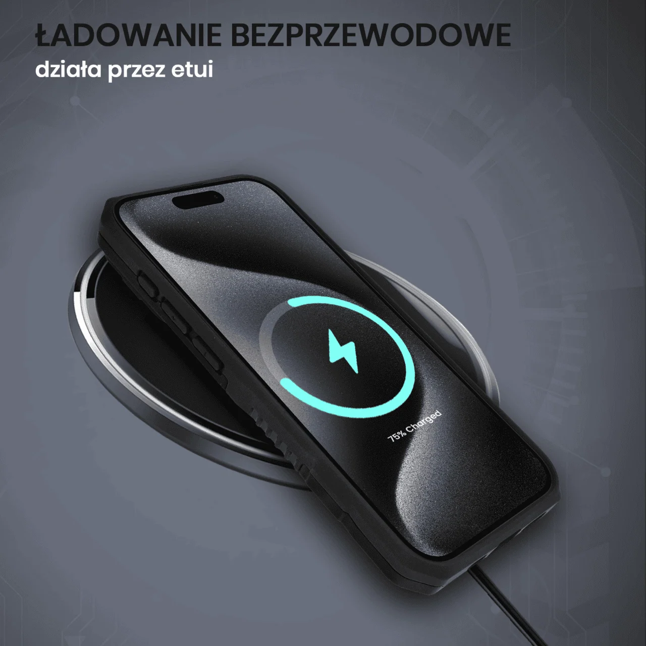 Etui do iPhone 15 Pro MagSafe Slide Camera Stand pancerne, osłona kamery z podstawką, czarne