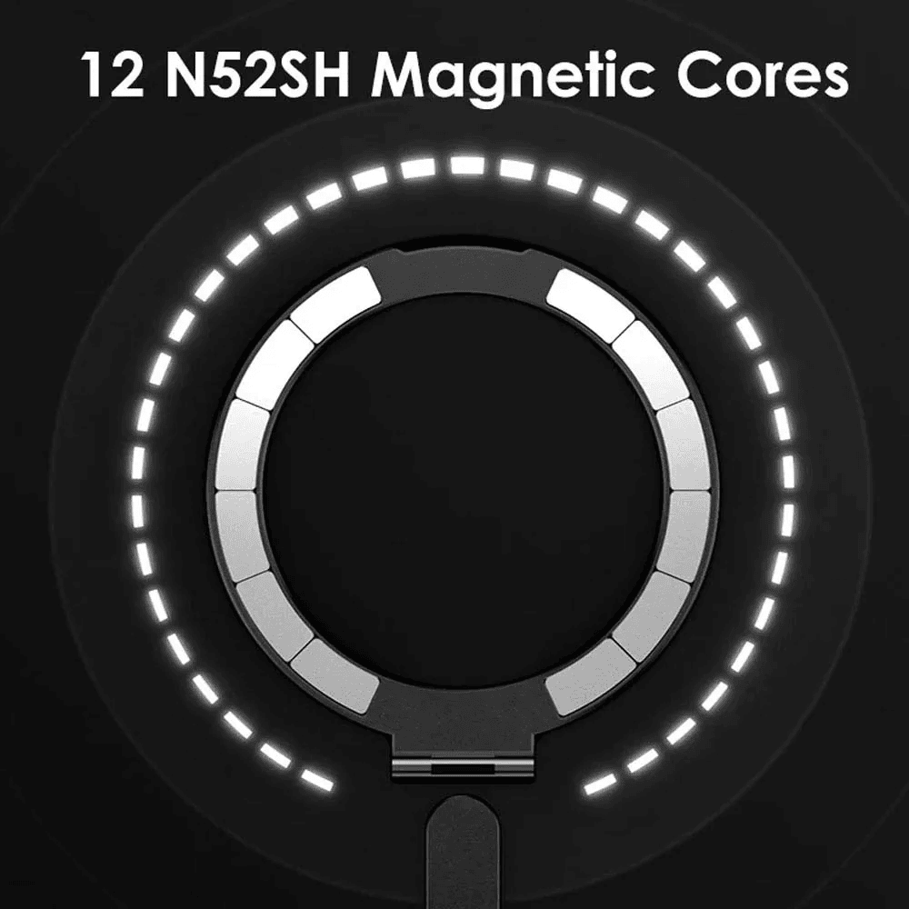 Etui do iPhone 15 Pro Max Metal Cam MagSafe Stand z podstawką, twarde, półprzeźroczyste, czarne