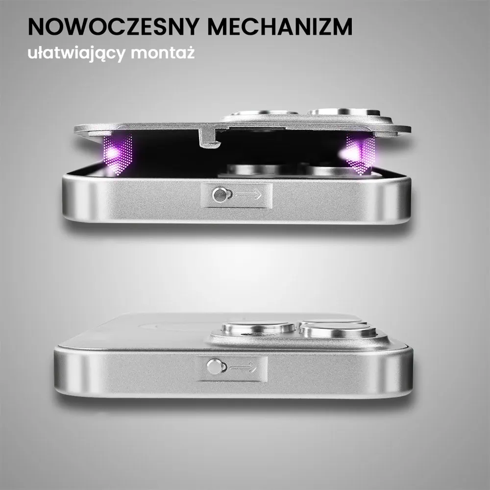 Etui do iPhone 15 Pro Metal Solid Magsafe, pełny tył z metalową ramką i osłoną aparatu, srebrne