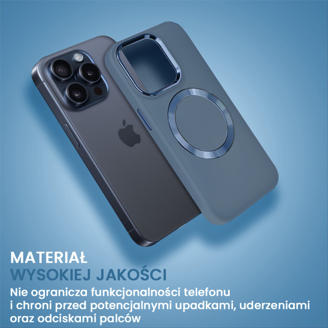Etui do iPhone 15 Pro Max Noble MagSafe Color, silikonowe, granatowe