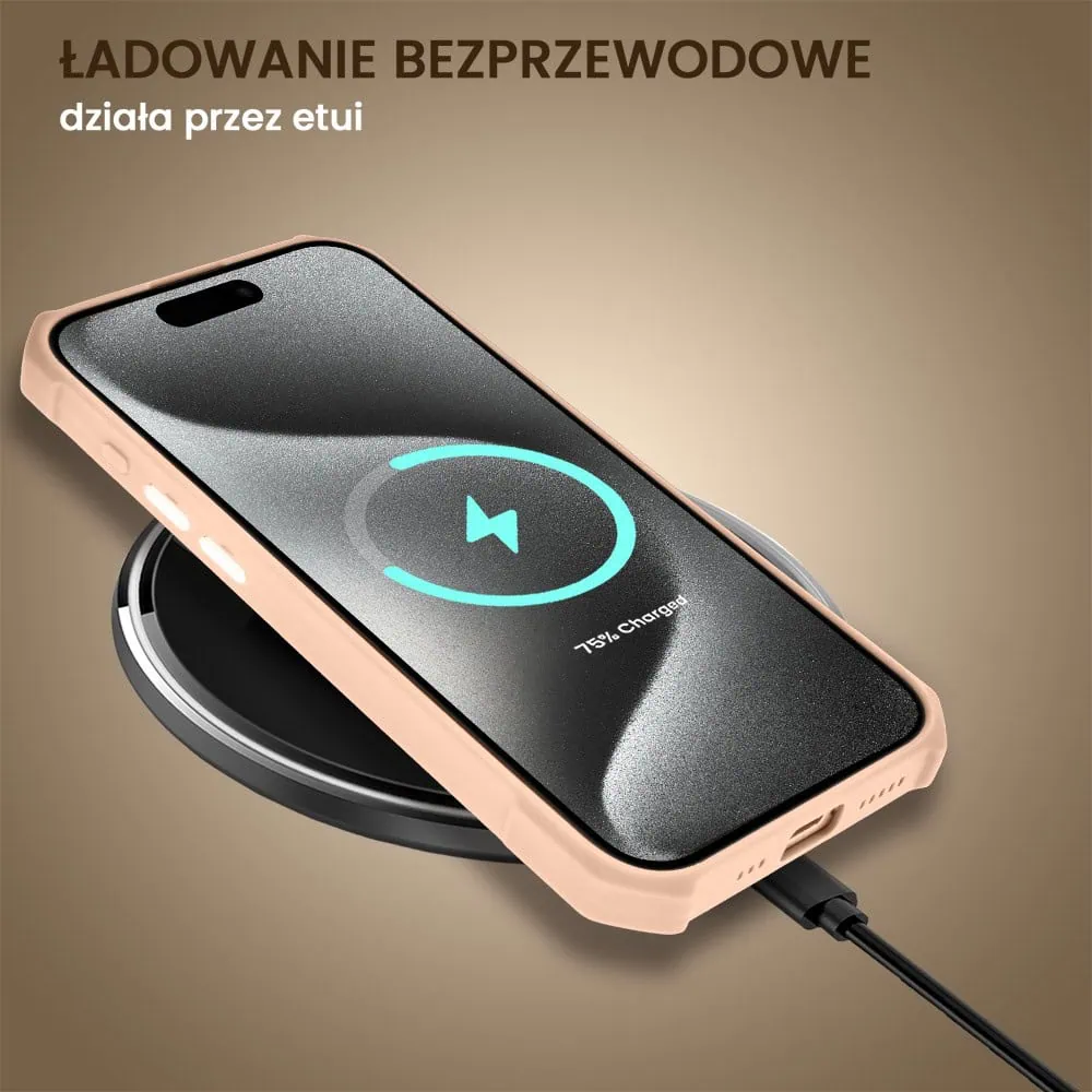 Etui do iPhone 15 Pro Max Pancerne Anti-Shock, z osłoną aparatu, różowe