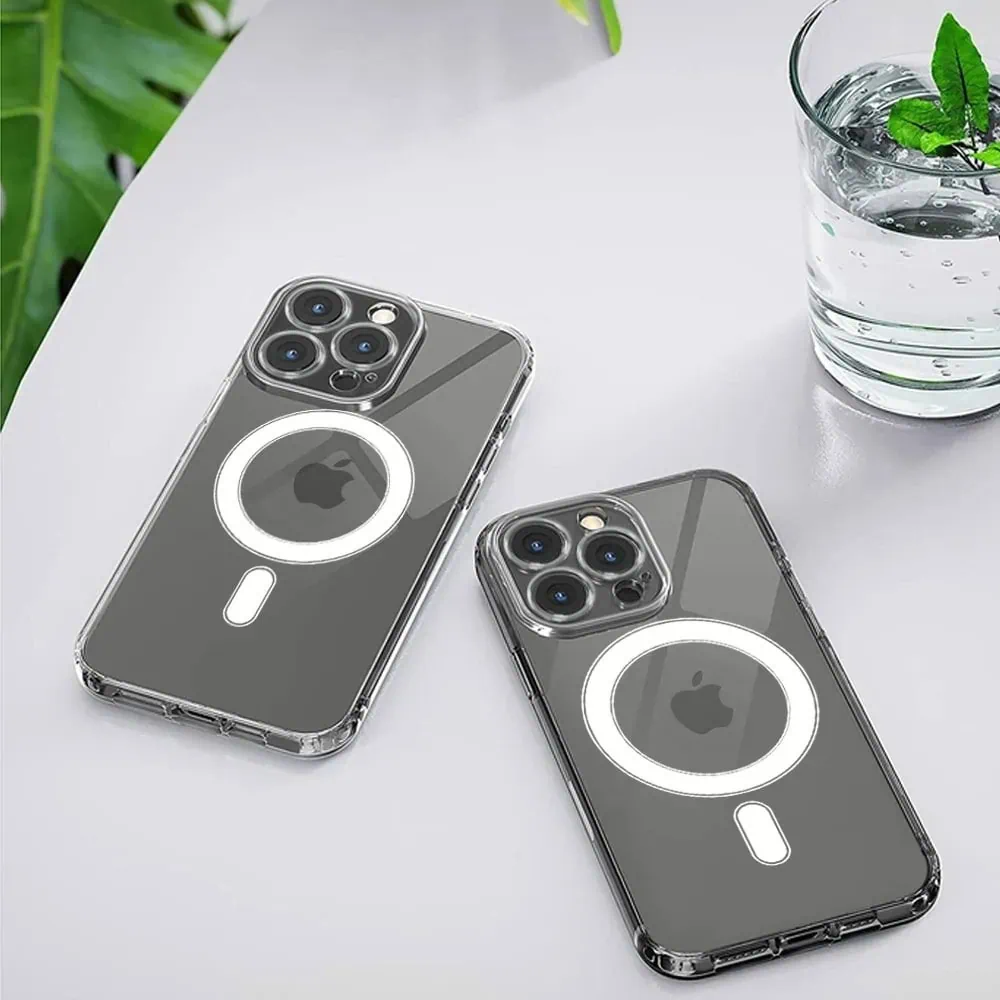 Etui do iPhone 15 Pro Max przeźroczyste z MagSafe, twardy, krystaliczny tył z osłoną na aparat