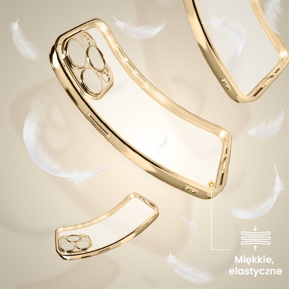 Etui do iPhone 15 Pro Max slim golden z osłoną kamery, złote (OUTLET)