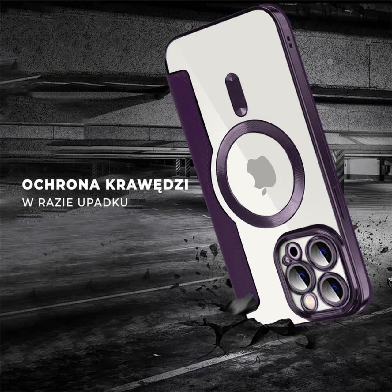 Etui do iPhone 15 Pro typu książka Book Magsafe Lens Protect, z klapką, głęboka purpura