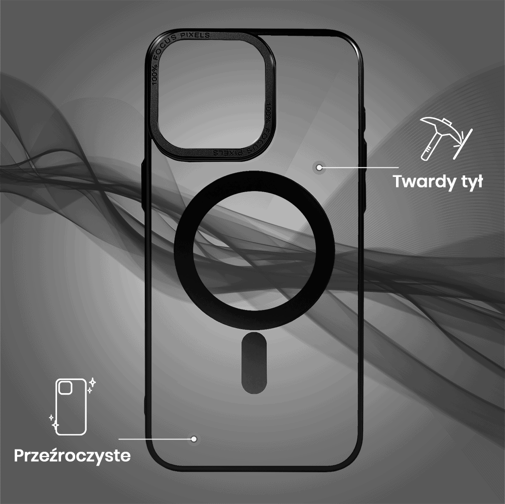 Etui do iPhone 15 Pro Skin Shield, cienkie, twardy tył, Titanium Finish, czarne (OUTLET)