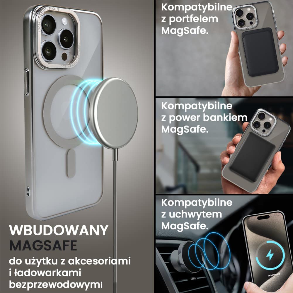 Etui do iPhone 15 Pro Max Skin Shield, cienkie, twardy tył, Titanium Finish, tytan naturalny (OUTLET)