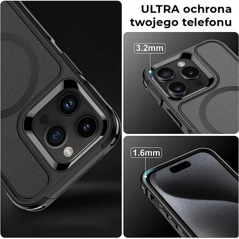 Etui do iPhone smart armor pancerne z magsafe, czarne
