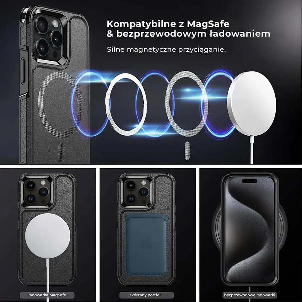 Etui do iPhone 15 Pro Max Smart Armor Pancerne z MagSafe, czarne