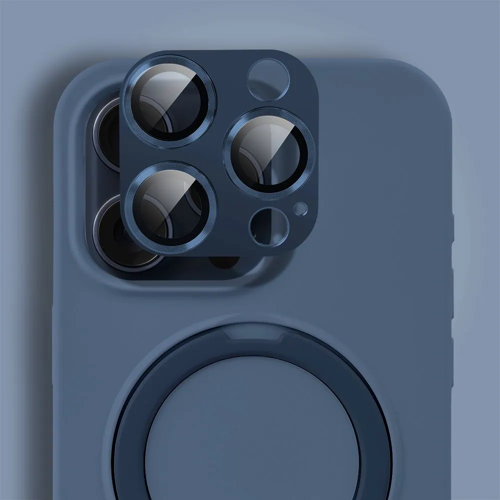 Etui do iPhone 15 Pro Soft Silicone MagSafe Stand z podstawką, granatowe