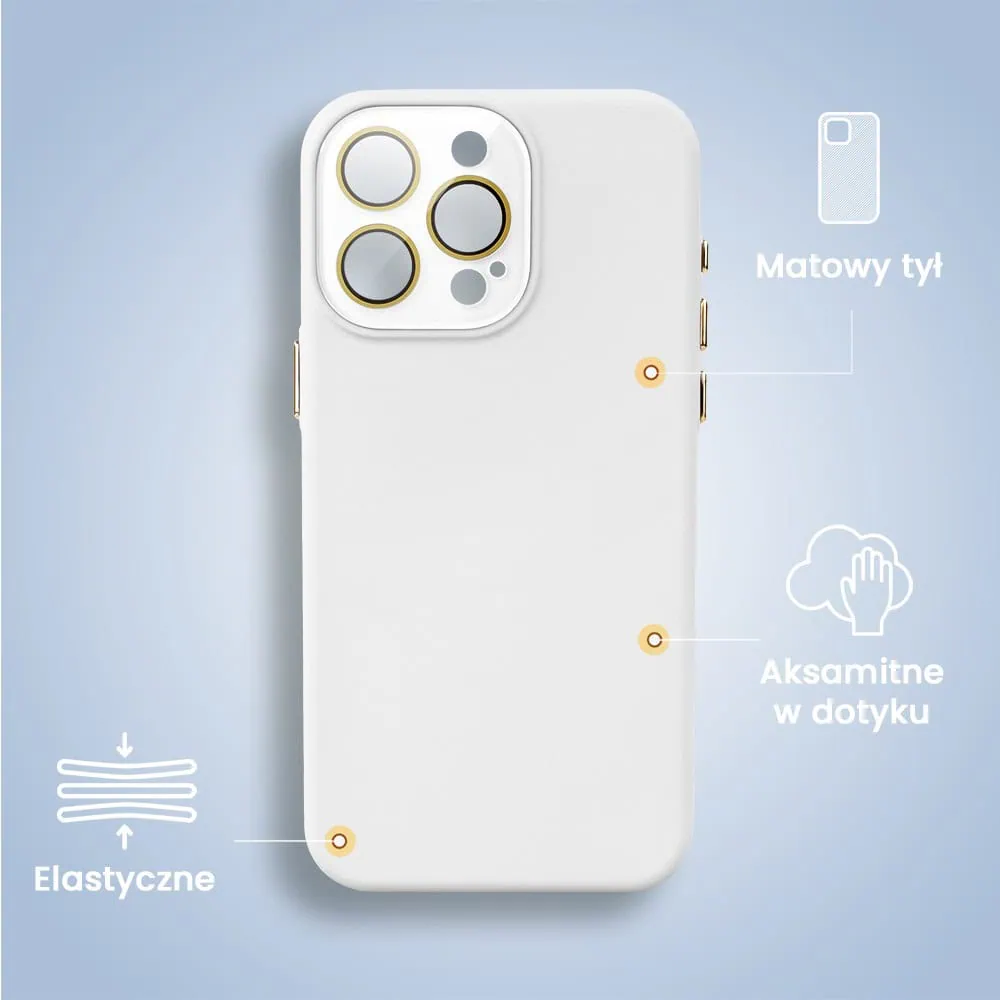 Etui do iPhone 15 Pro Max Soft Silicone Protect, z osłoną aparatu, białe