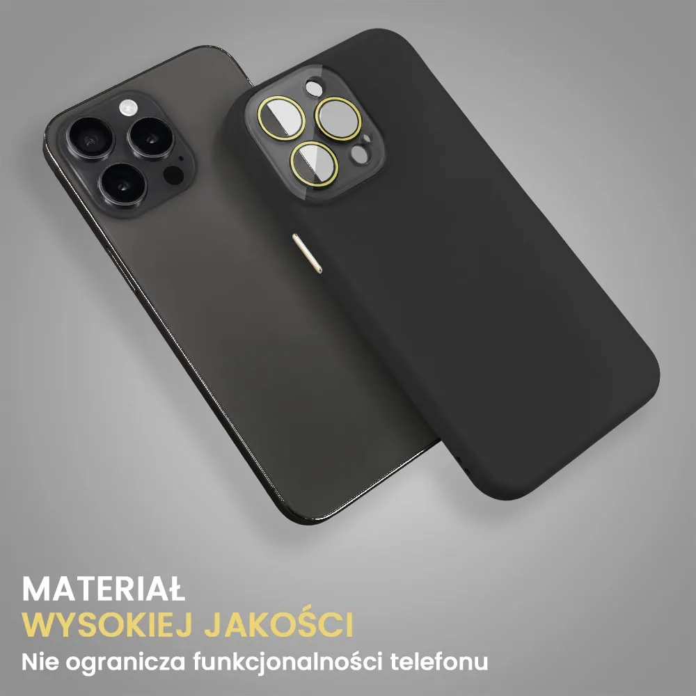 Etui do iPhone 15 Pro Max Soft Silicone Protect, z osłoną aparatu, czarne
