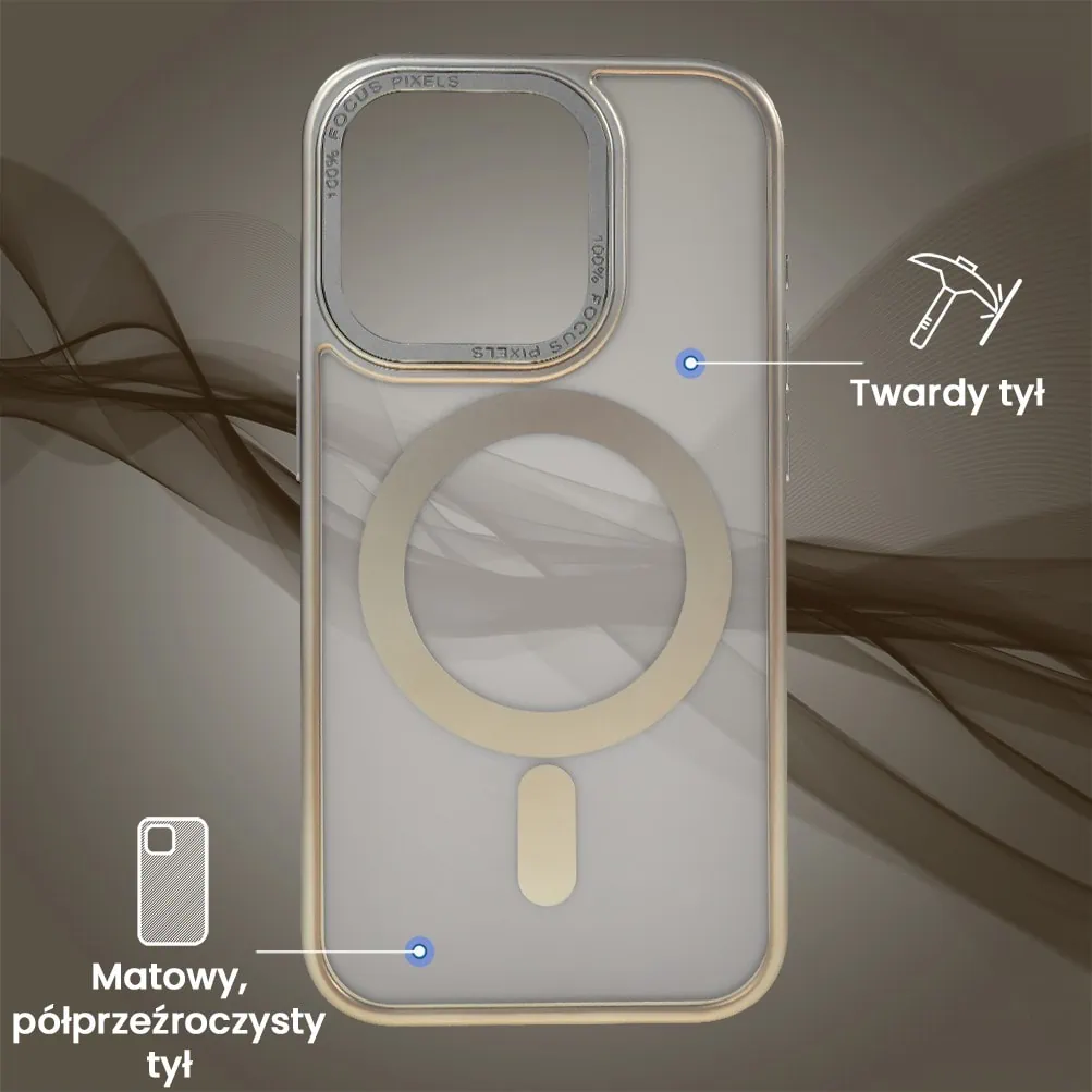 Etui do iPhone 15 Pro Max cienkie, elastyczne, wzmocniona ramka, Titanium Finish, naturalnie tytanowe