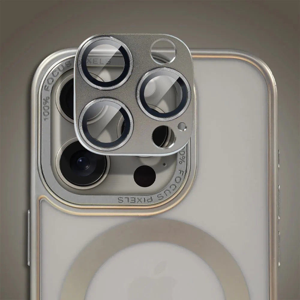 Etui do iPhone 15 Pro Max cienkie, elastyczne, wzmocniona ramka, Titanium Finish, naturalnie tytanowe