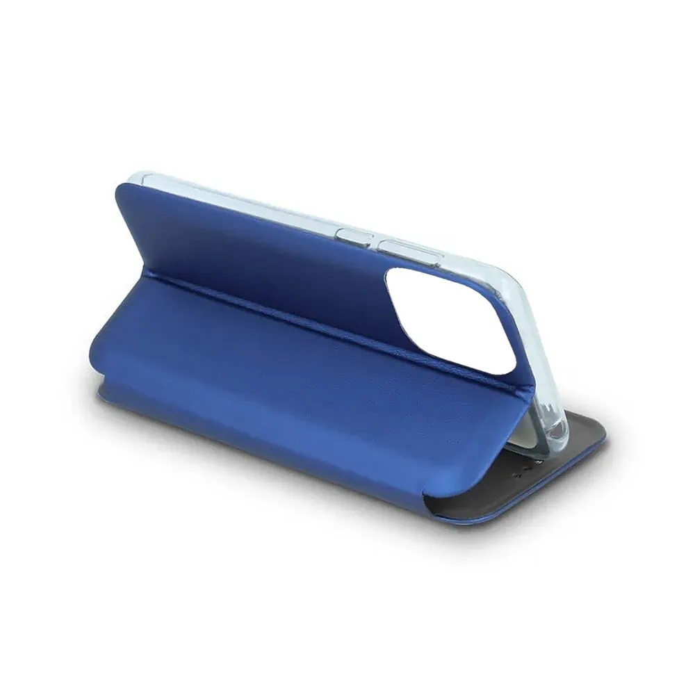 Etui do iPhone 15 Pro Max klasyczne z magnetyczną klapką, niebieskie