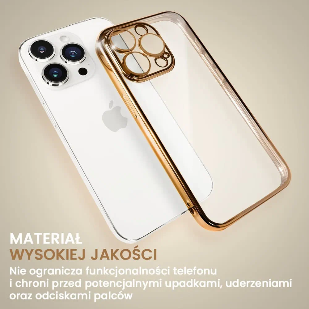 Etui do iPhone 15 Pro slim golden z osłoną kamery, czerwone złoto
