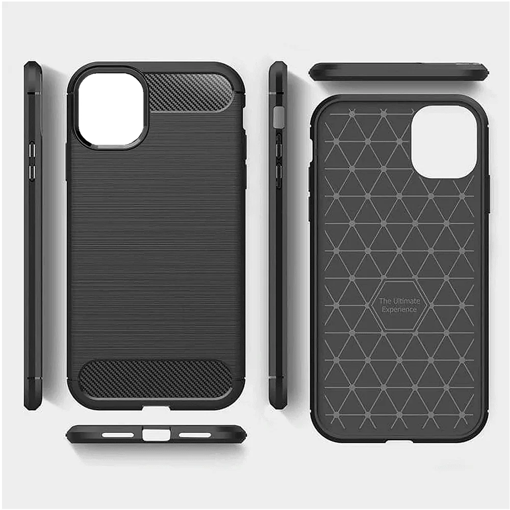 Etui do iPhone 12 Pro Max z karbonu, pancerne, czarne