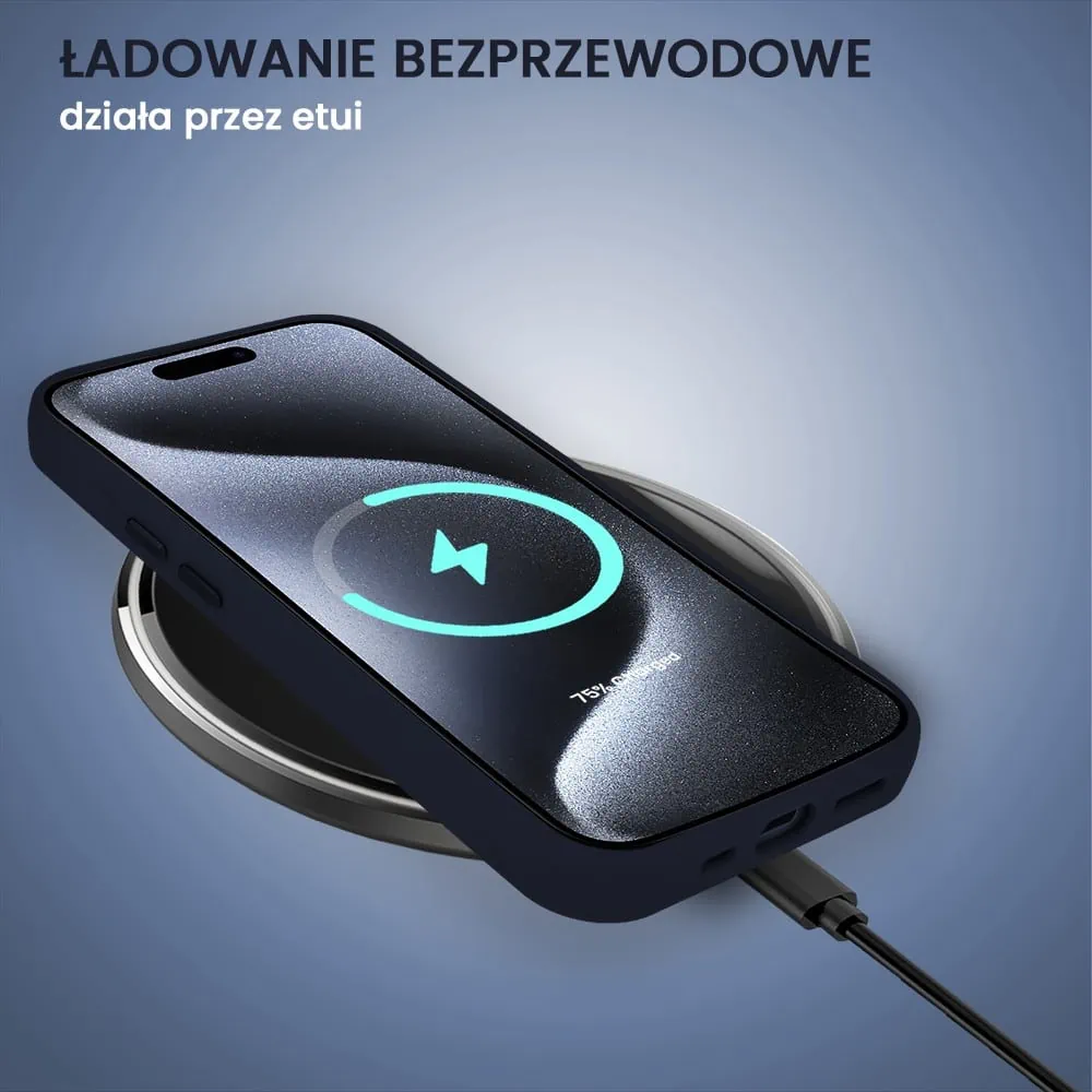 Etui do iPhone 15 Pro Max Arctic Stand, półprzeźroczyste, z osłoną aparatu i podstawką, głęboki niebieski