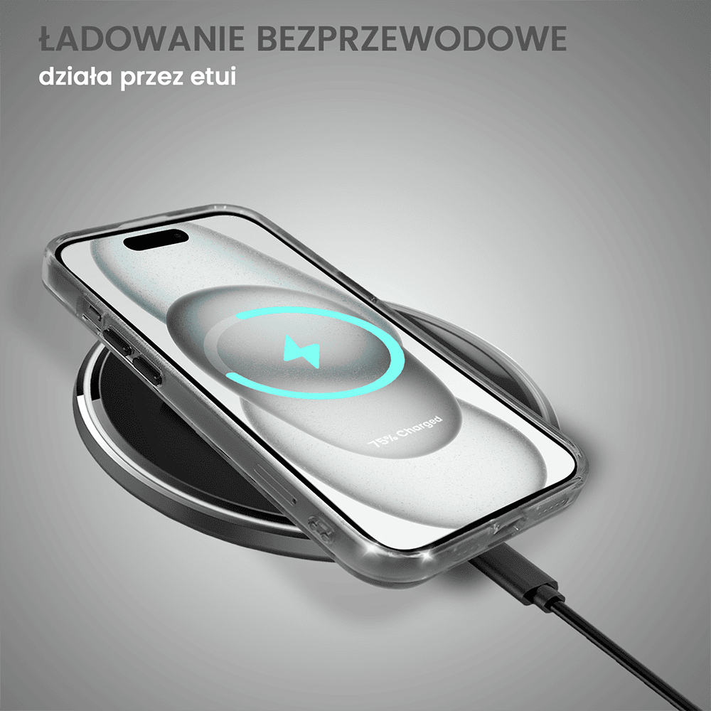 Etui do iPhone 15 Simple Elegance z MagSafe, twardy przeźroczysty tył, hybrydowa ochrona kamery, czarne
