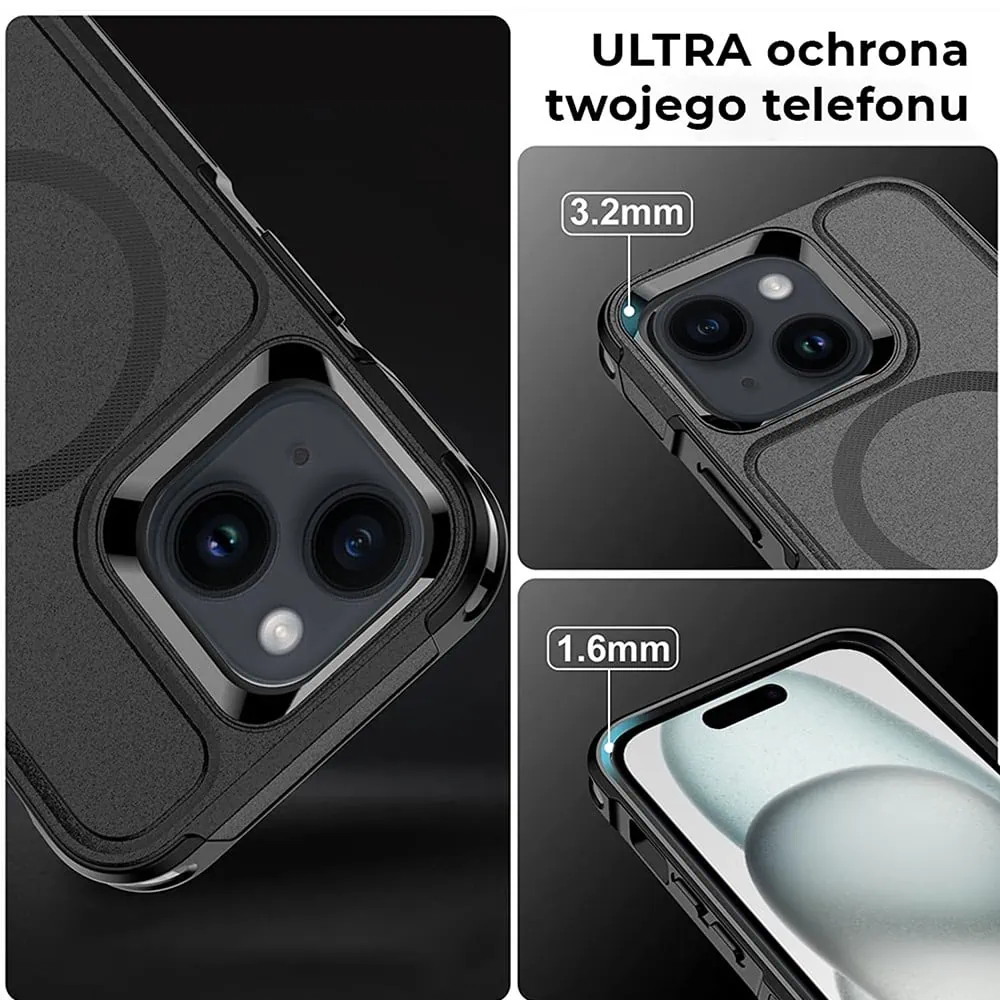 Etui do iPhone 15 Plus Smart Armor Pancerne z MagSafe, czarne