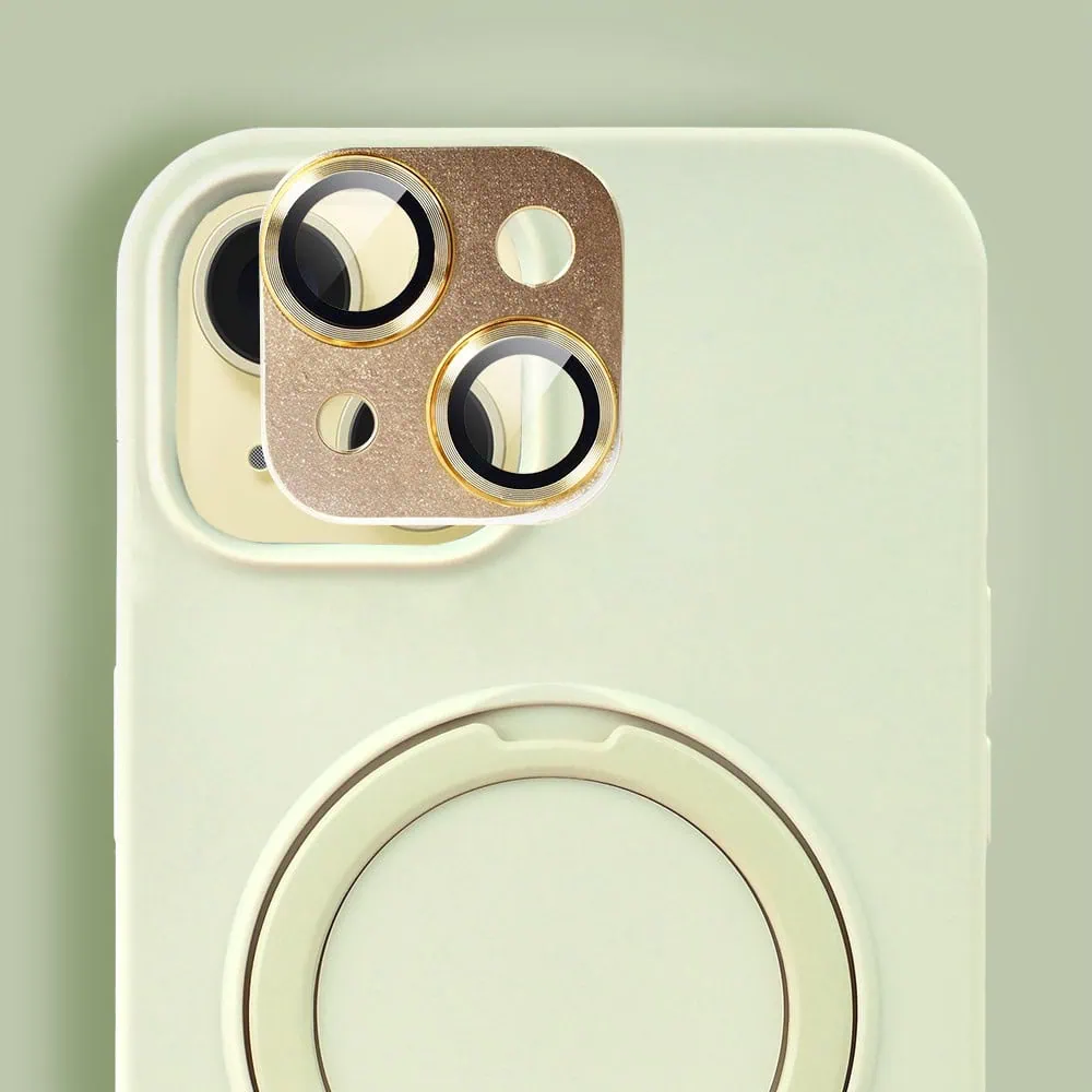 Etui do iPhone 15 Soft Silicone MagSafe Stand z podstawką, antyczna biel