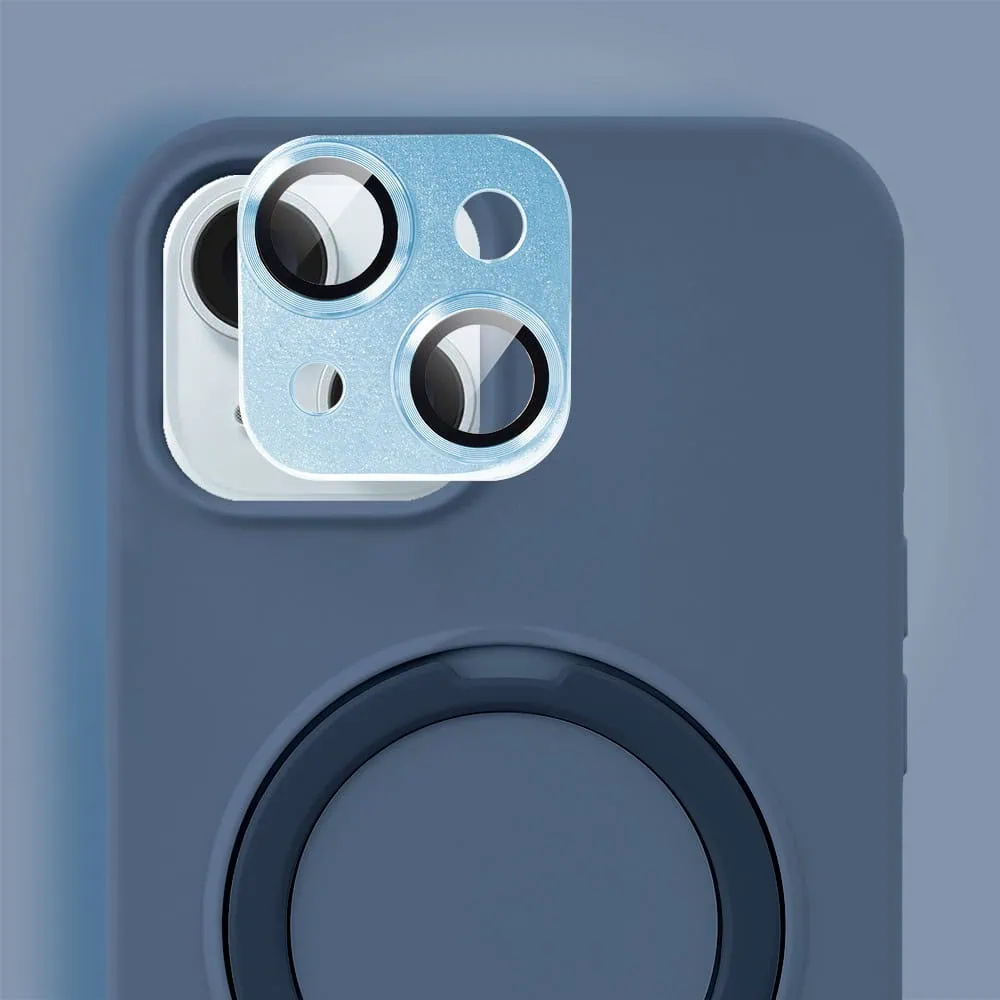 Etui do iPhone 15 Soft Silicone MagSafe Stand z podstawką, granatowe