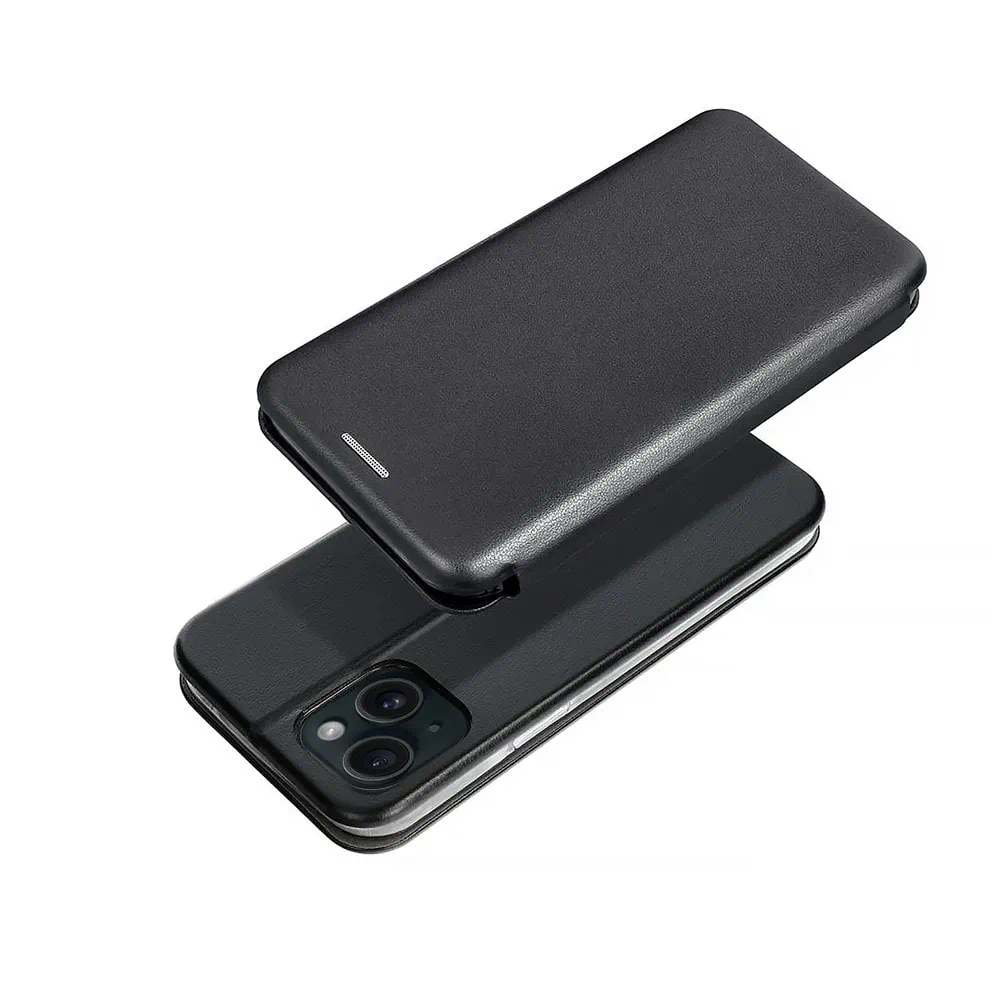 Etui do iPhone 15 klasyczne z magnetyczną klapką, czarne