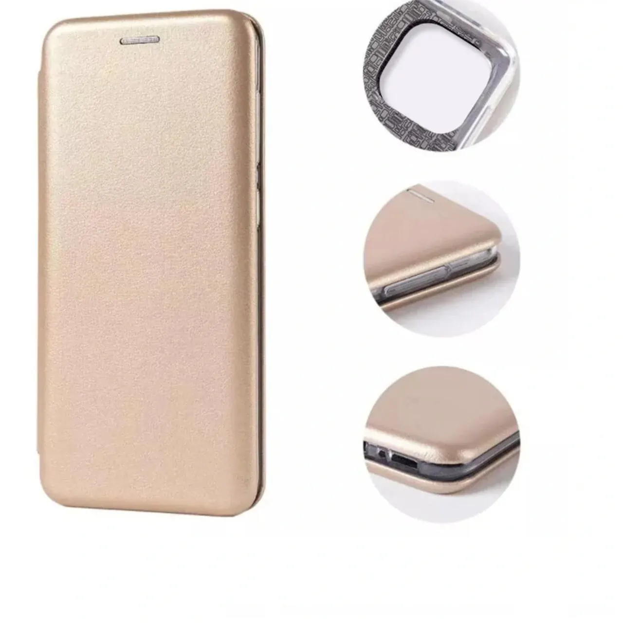 Etui do iPhone 15 Plus klasyczne z magnetyczną klapką, złote