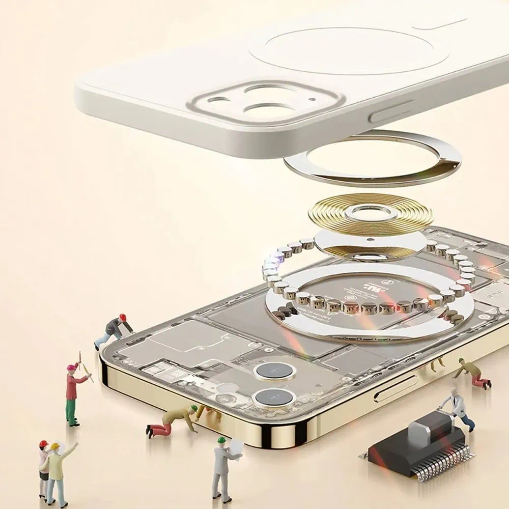 Etui do iPhone 15 Plus silikonowe z mikrofibrą Premium Soft Touch MagSafe, ochrona aparatu, kamień polny