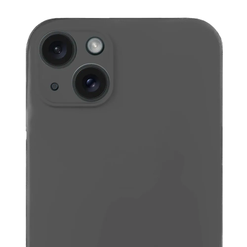 Etui do iPhone 15 Plus silikonowe z mikrofibrą soft touch z osłoną na aparat, grafitowe