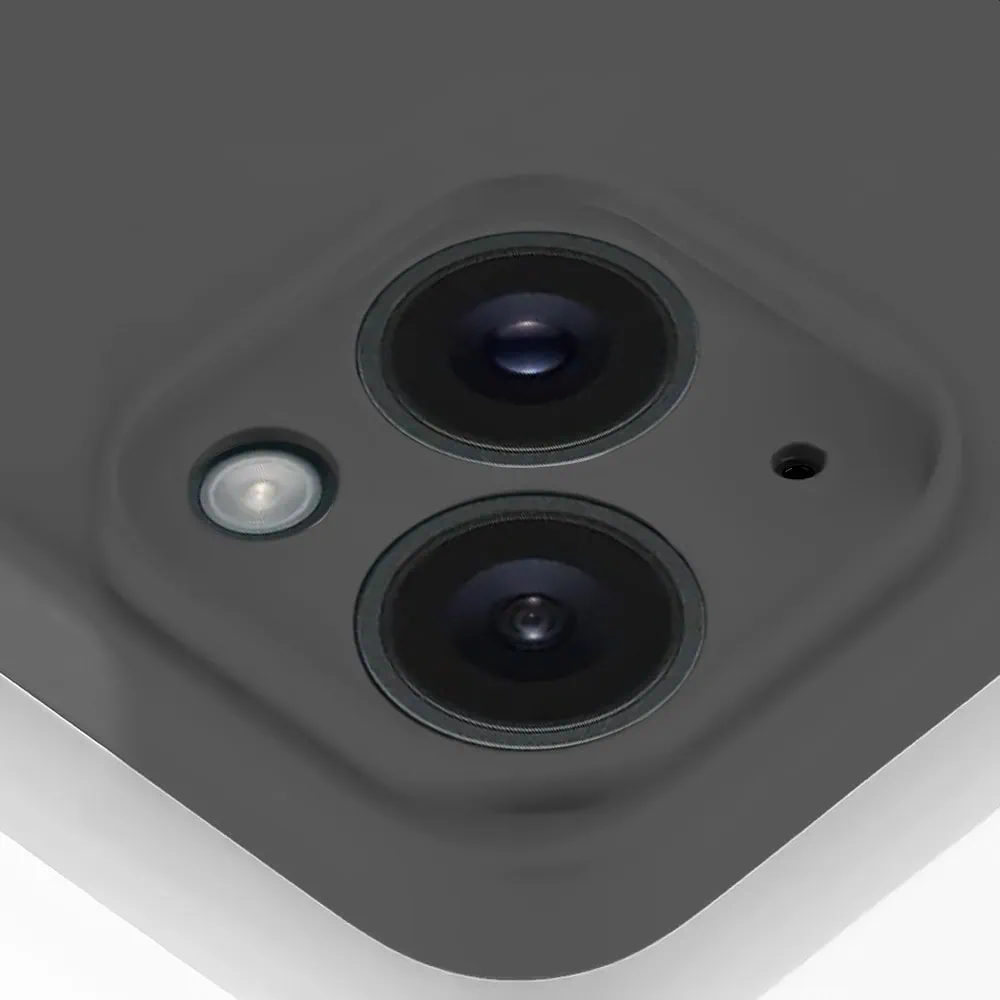 Etui do iPhone 15 Plus silikonowe z mikrofibrą soft touch z osłoną na aparat, grafitowe