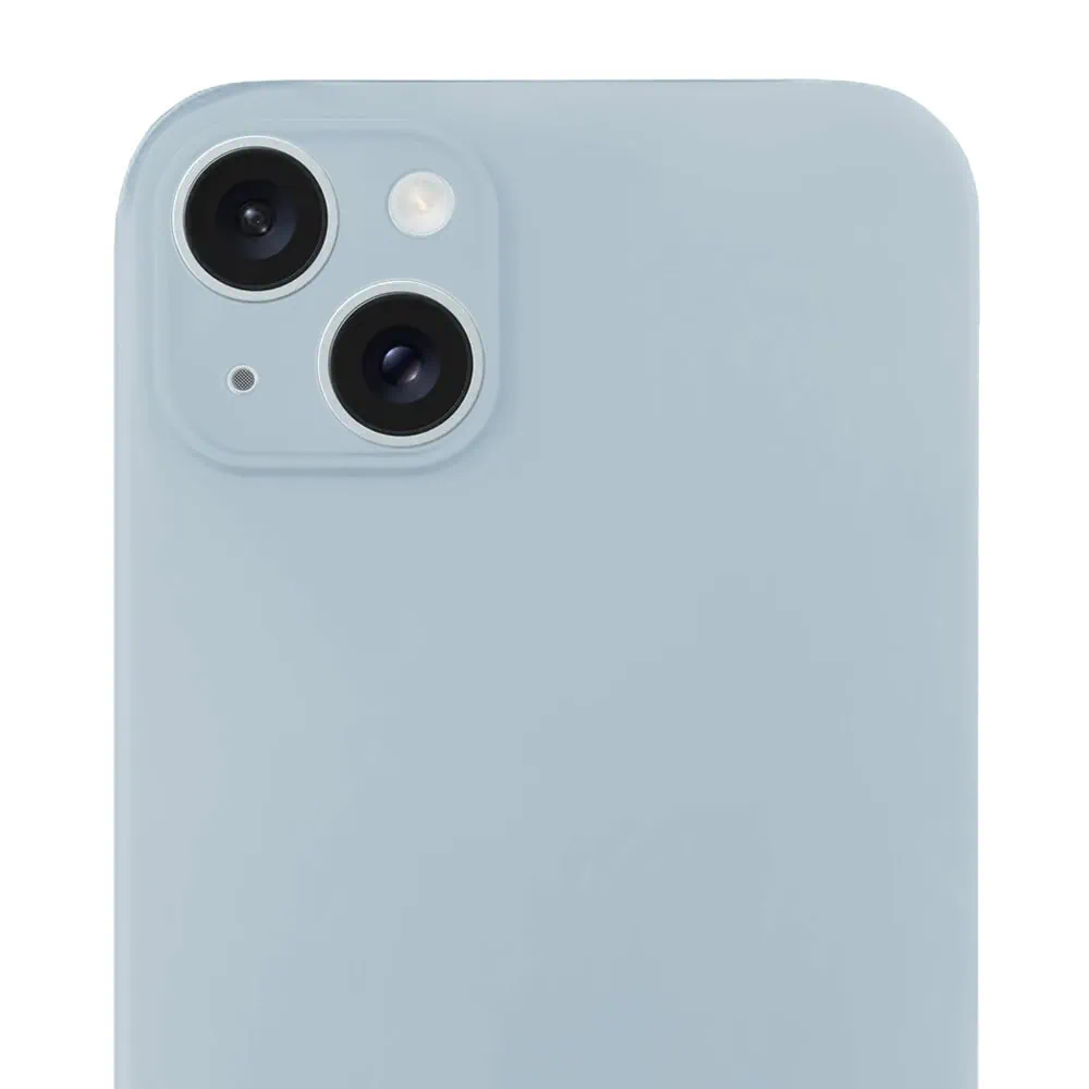 Etui do iPhone 15 Plus silikonowe z mikrofibrą soft touch z osłoną na aparat, lodowy błękit
