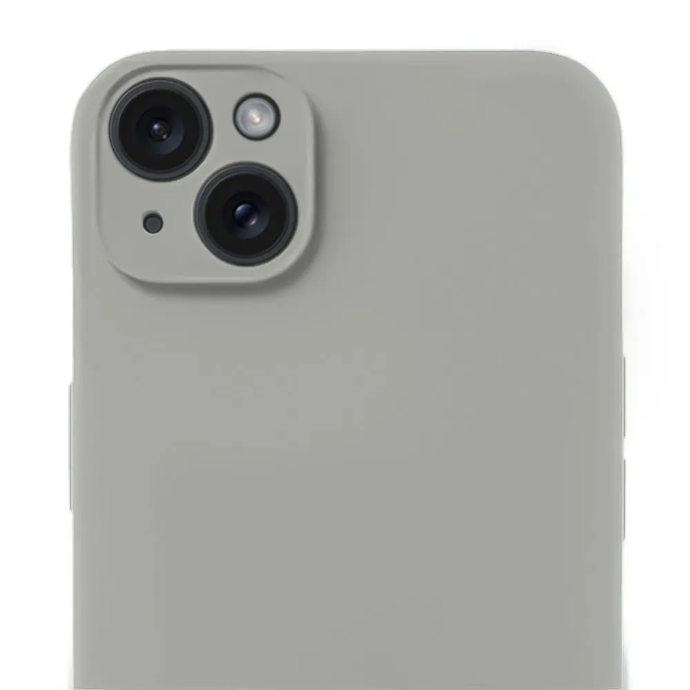 Etui do iPhone 15 Plus silikonowe z mikrofibrą soft touch z osłoną na aparat, vintage beż