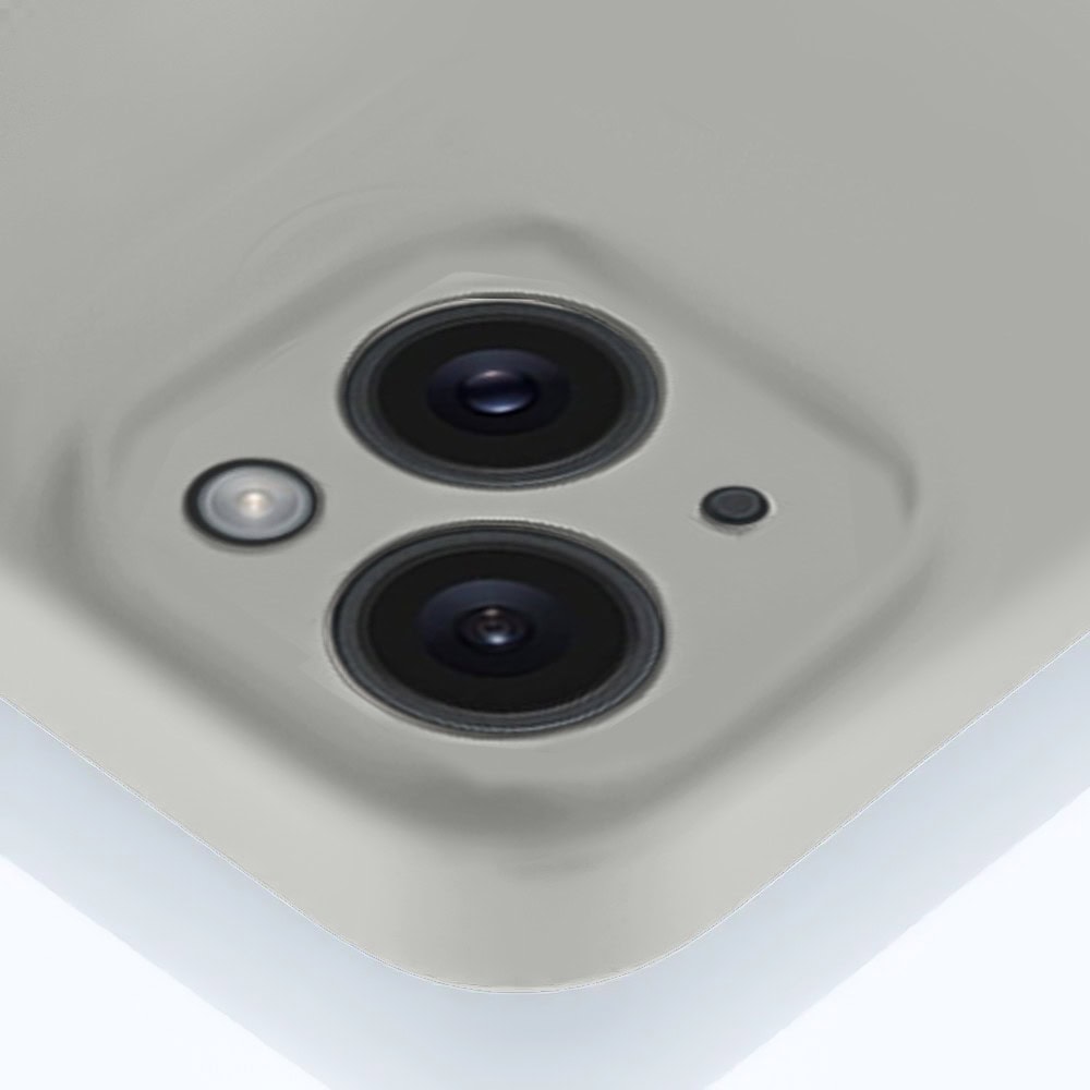 Etui do iPhone 15 Plus silikonowe z mikrofibrą soft touch z osłoną na aparat, vintage beż