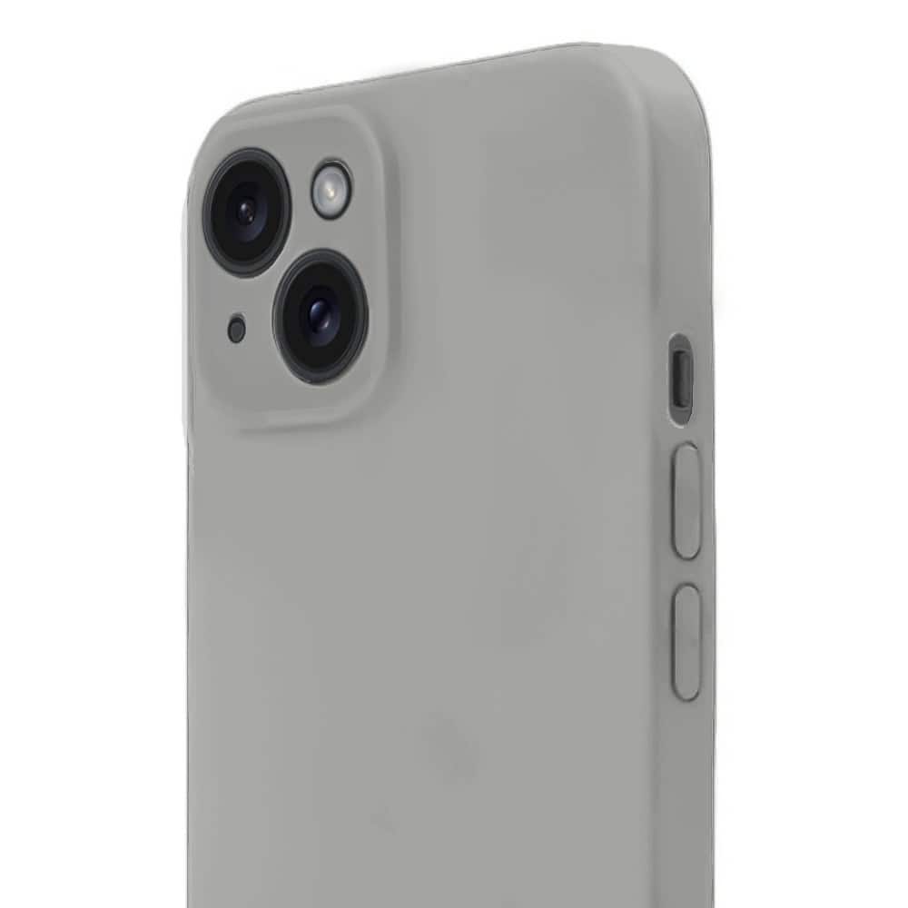 Etui do iPhone 15 Plus silikonowe z mikrofibrą soft touch z osłoną na aparat, vintage beż