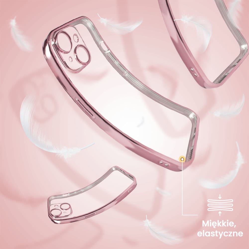 Etui do iPhone 13 Mini slim pink z osłoną kamery, zimny róż
