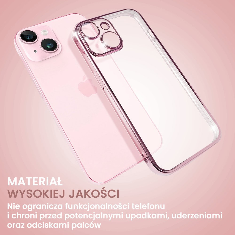 Etui do iPhone 13 Mini slim pink z osłoną kamery, zimny róż