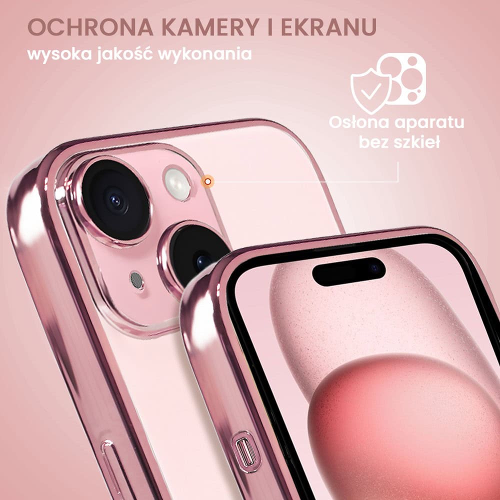 Etui do iPhone 13 Mini slim pink z osłoną kamery, zimny róż