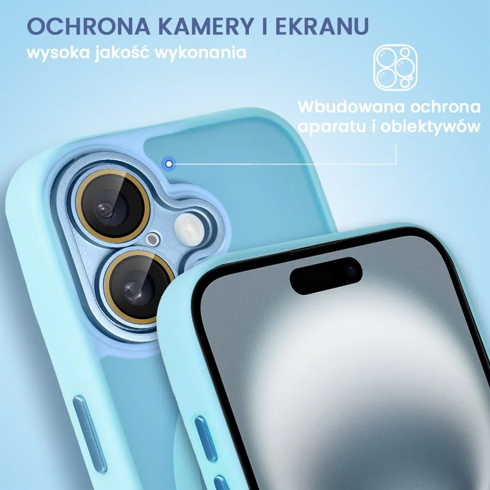 Etui do iPhone 16 Color Flush z Magsafe, z osłoną aparatu, błękitne