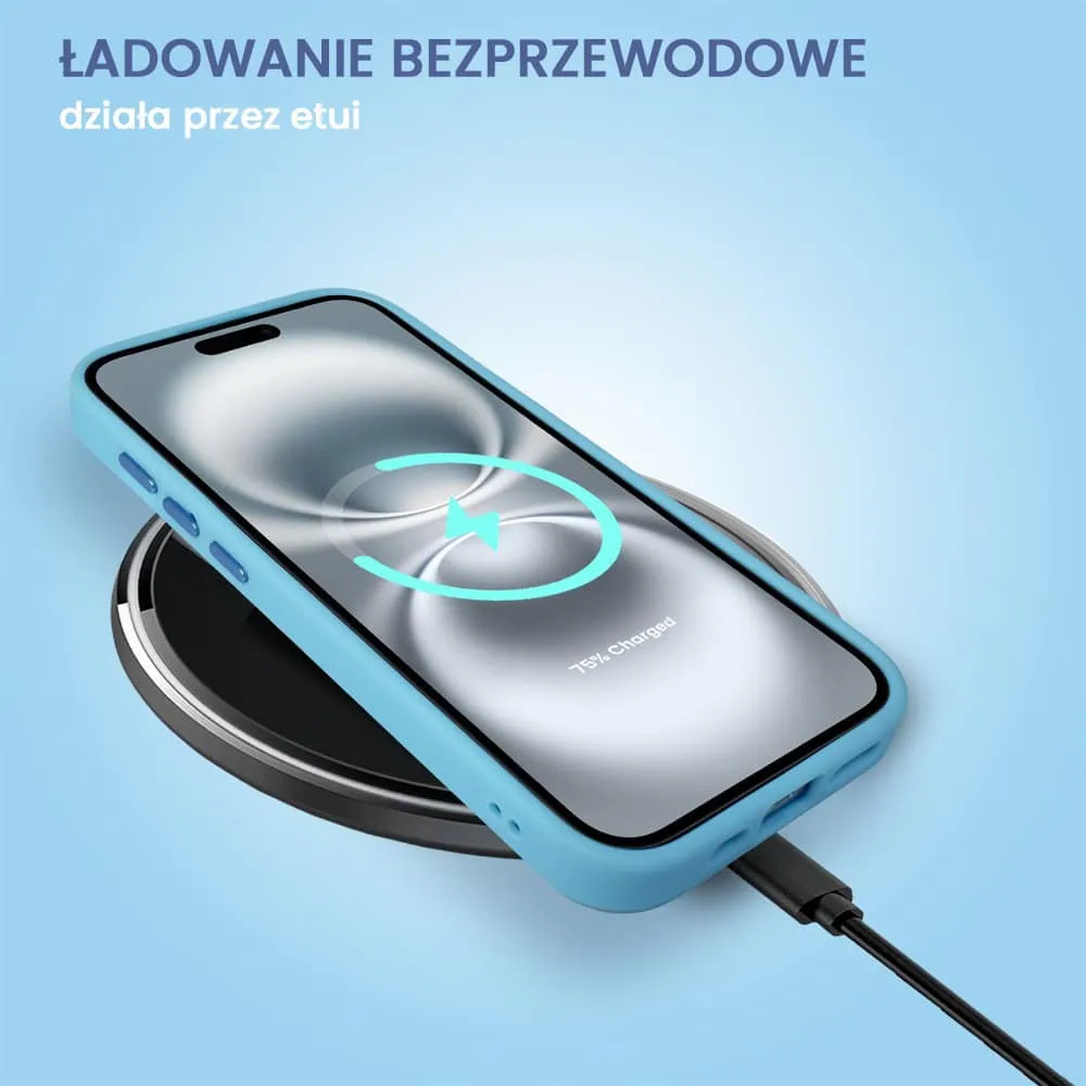 Etui do iPhone 16 Color Flush z Magsafe, z osłoną aparatu, błękitne